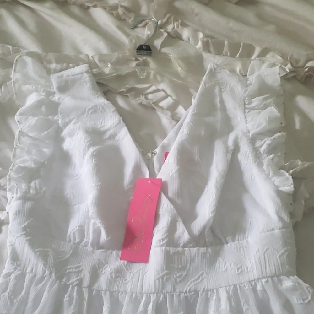 NWT Lilly pulitzer chiffon maxi dress with jewl accents - Picture 3 of 8